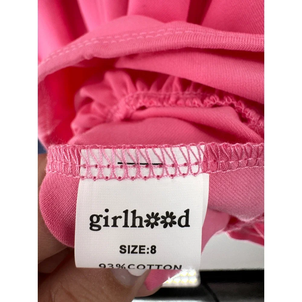 Girlhood Ruffle Hem Dress Kids 8 10‎ Pink Good Peter Pan Collar Sister Set